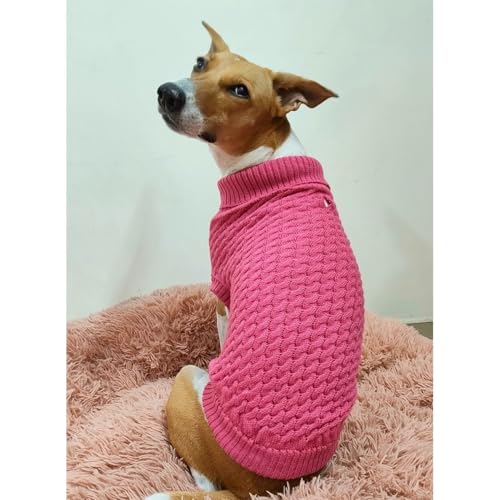 Lulala Dog Sweater for Winter – Warm Woolen Knitwear for Small & Medium Dogs – Soft & Comfortable Pet Pullover Jumper – Stylish Pink Dog Clothes for Cold Weather - Image 5