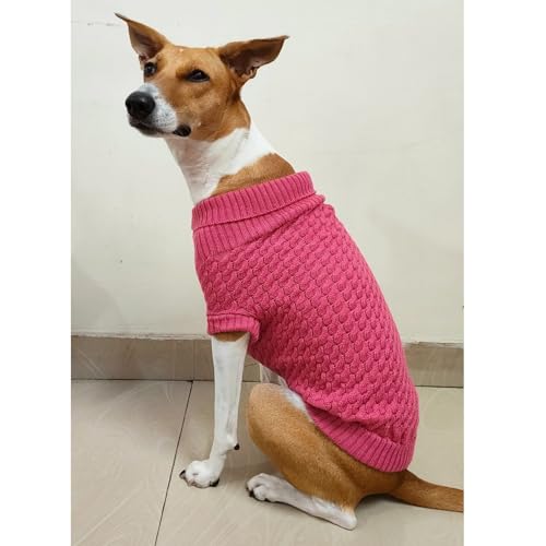 Lulala Dog Sweater for Winter – Warm Woolen Knitwear for Small & Medium Dogs – Soft & Comfortable Pet Pullover Jumper – Stylish Pink Dog Clothes for Cold Weather - Image 2