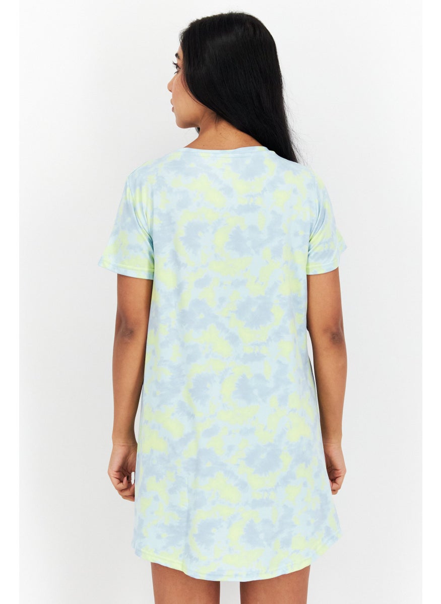 Women Tie Dye Short Sleeve Sleep Dress, Light Green Combo - pzsku/Z329F33A408DD87B45EF8Z/45/_/1737295831/3b1c7964-d002-49e4-b0cd-5d5b2936f1d1