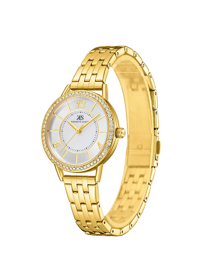 KENNETH SCOTT Women's Analog Round Shape Stainless Steel Wrist Watch K23537-GBGM - 32 Mm - Image 2