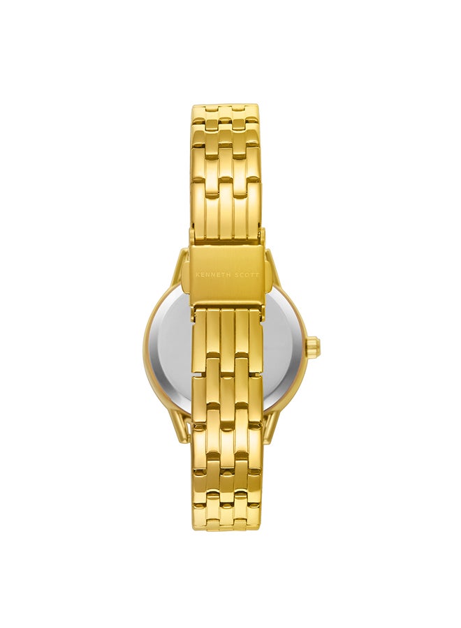 KENNETH SCOTT Women's Analog Round Shape Stainless Steel Wrist Watch K23537-GBGM - 32 Mm - Image 3