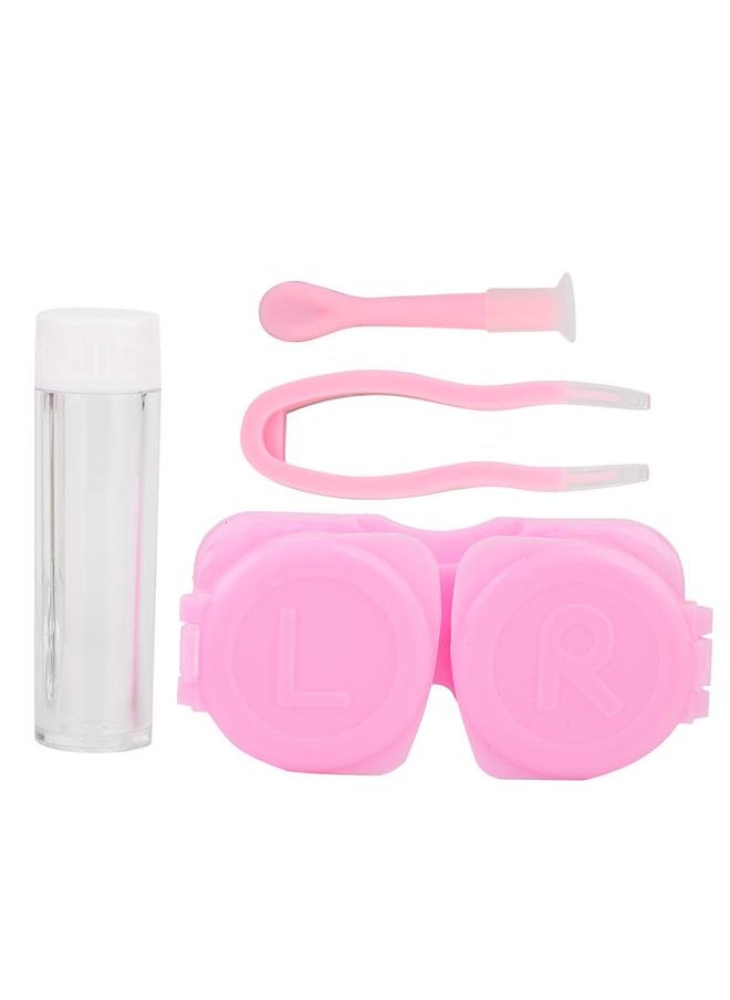 Thoraya Portable Round Transparent Cover Contact Lenses Storage Box Case Container Holder (Pink)  - Image 3