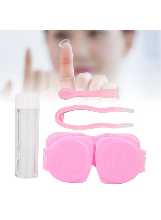 Thoraya Portable Round Transparent Cover Contact Lenses Storage Box Case Container Holder (Pink)  - Image 5