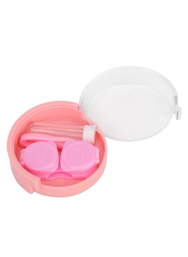 Thoraya Portable Round Transparent Cover Contact Lenses Storage Box Case Container Holder (Pink)  - Image 2