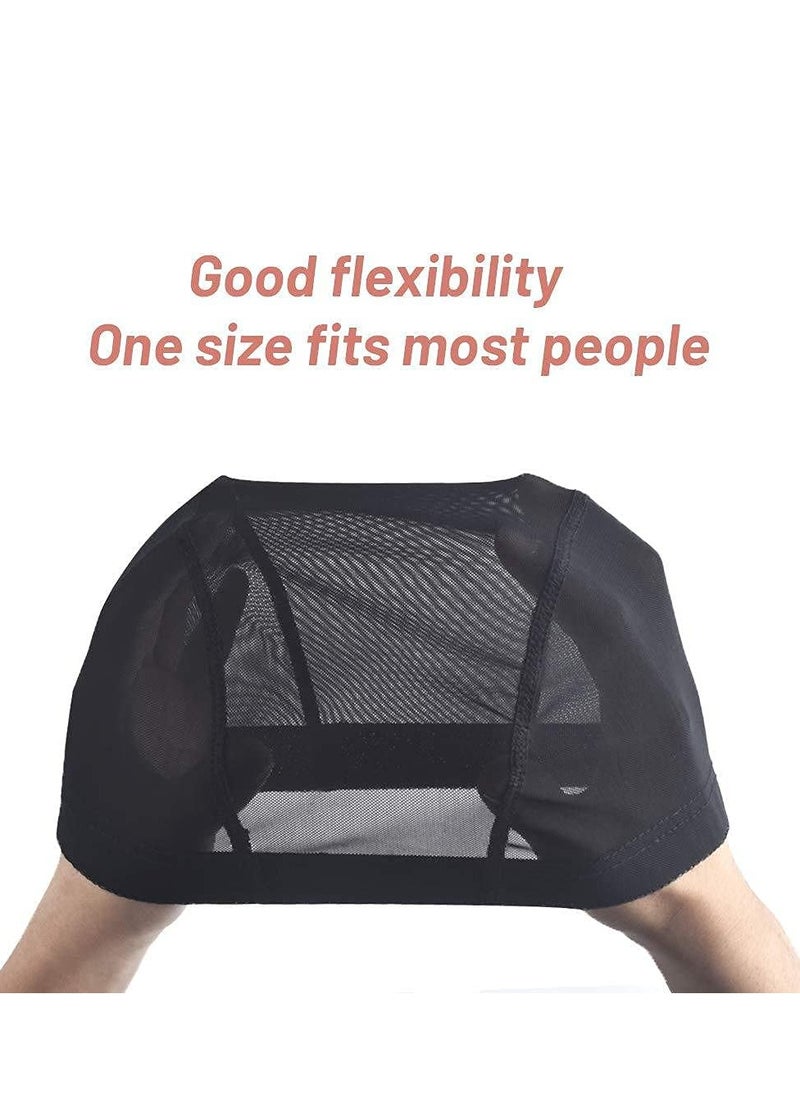 SYOSI Wig Caps 6 Pack Mesh Dome Cap for Wig Making Stretchable Dome Mesh Women Lace Front Wig Black Mesh Dome Caps with Wide Elastic Band Suitable for Any Hairstyle for Role Playing Clothing Black  - Image 3