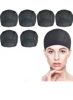 SYOSI Wig Caps 6 Pack Mesh Dome Cap for Wig Making Stretchable Dome Mesh Women Lace Front Wig Black Mesh Dome Caps with Wide Elastic Band Suitable for Any Hairstyle for Role Playing Clothing Black  - Image 1