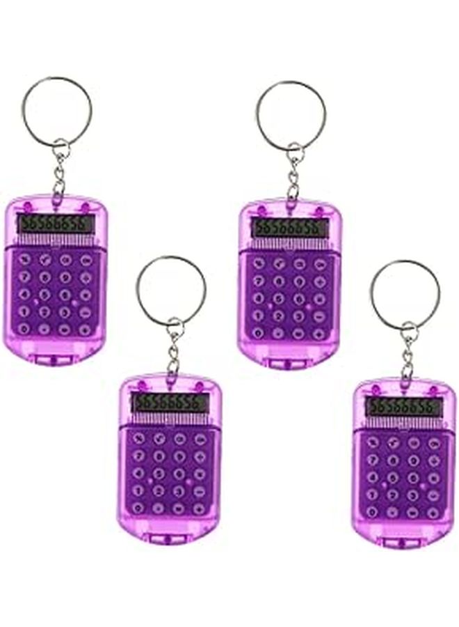 Mini Keychain Calculators 4 Pack Portable Pocket Calculator Key Ring Gift - Image 1