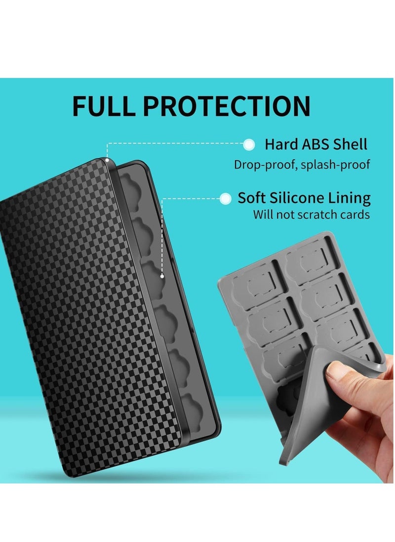 Game Card Case for Nintendo Switch  OLED with 24 Cartridge Slots and Micro SD Storage, Slim Portable Organizer Traveler Gift Accessories Magnetic Closure  - Image 5