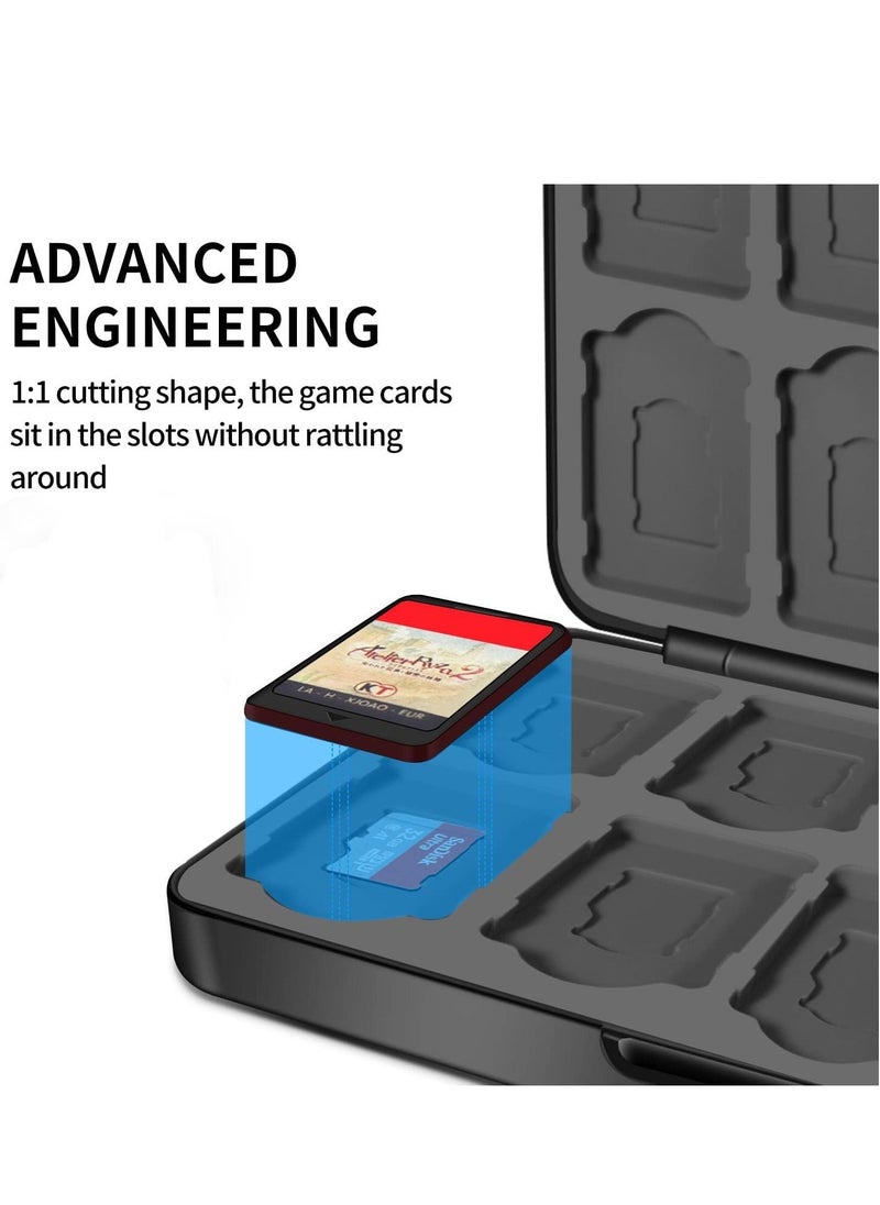 Game Card Case for Nintendo Switch  OLED with 24 Cartridge Slots and Micro SD Storage, Slim Portable Organizer Traveler Gift Accessories Magnetic Closure  - Image 4