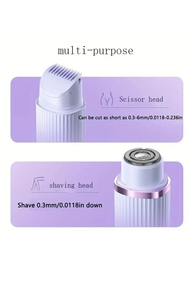 ماكينة حلاقة كهربائية مزدوجة الرأس 2 في 1 للنساء للمناطق الحساسة - جهاز إزالة الشعر للاستخدام الجاف والرطب للساقين وتحت الإبطين، محمولة وقابلة لإعادة الشحن ولاسلكية - أداة لطيفة ومزيلة للشعر، ماكينات حلاقة للنساء - Image 2