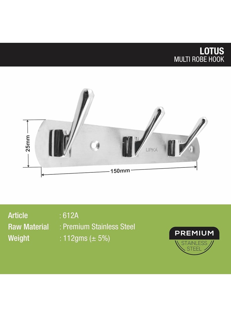 Lipka Lipka Lotus Premium Glossy Stainless Steel Cloth Hanger Wall Door Hook for Hanging Clothes  - Image 2