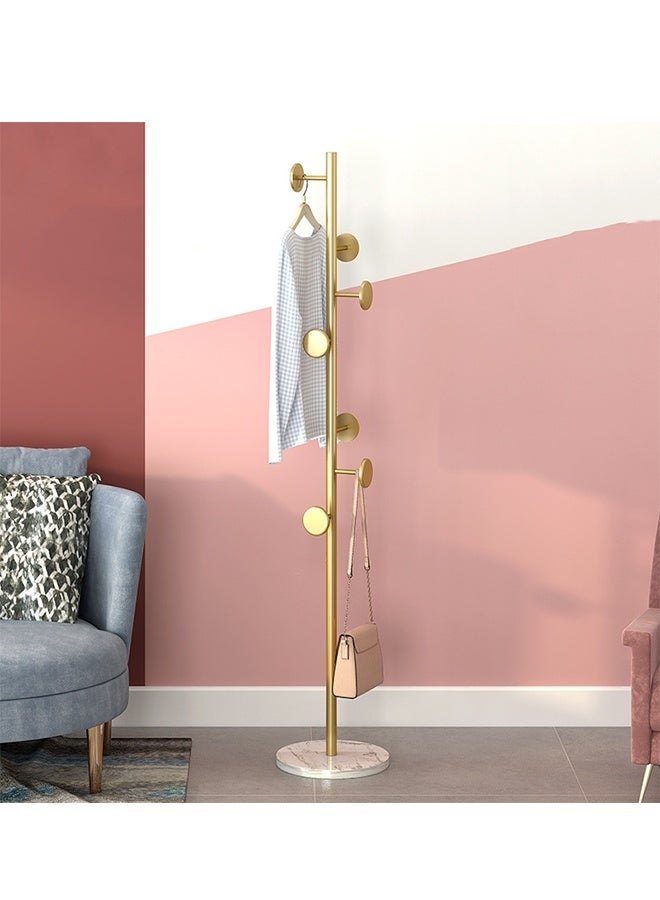 Clothes Tree, Hallstand, Hatstand, Stainless Steel Coat Rack, Floor-Tanding Simple Clothes, Bedroom Household Storage, Simple And Modern Hanging Rack, 7-Hook Rock Plate Base, Suitable For The Hallway, Living Room, Bedroom And Cloakroom - Image 1