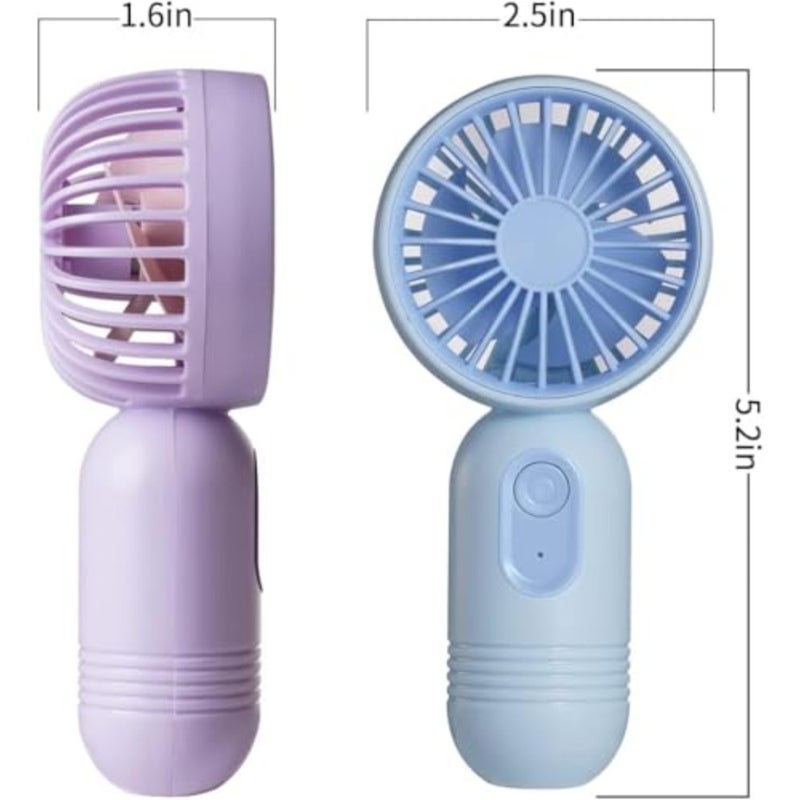 Portable Mini Fans 6-pack Handheld Personal Small Fan with 3-speed for Travel, USB Rechargeable Battery Operated Eyelash Fan - Image 2