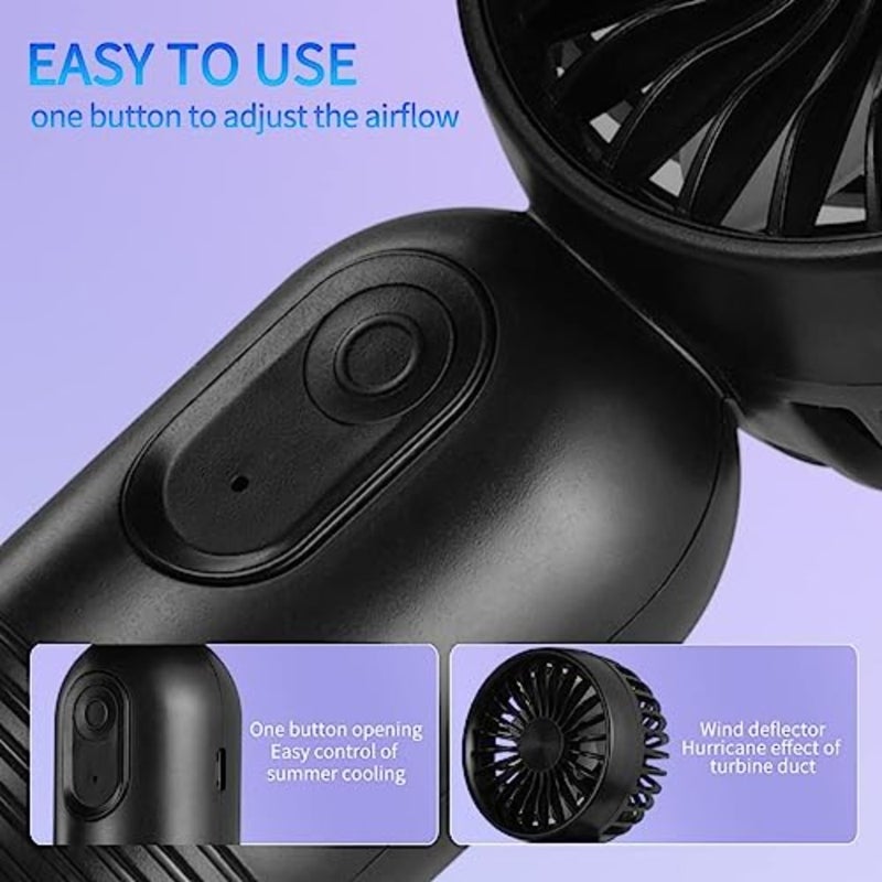 Portable Mini Fans 6-pack Handheld Personal Small Fan with 3-speed for Travel, USB Rechargeable Battery Operated Eyelash Fan - Image 4