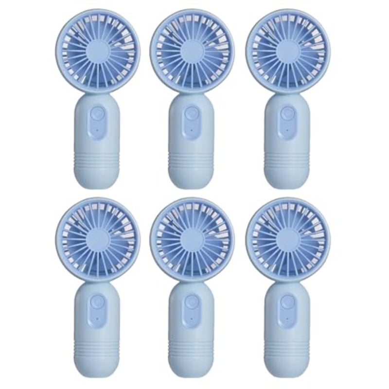 Portable Mini Fans 6-pack Handheld Personal Small Fan with 3-speed for Travel, USB Rechargeable Battery Operated Eyelash Fan - Image 1