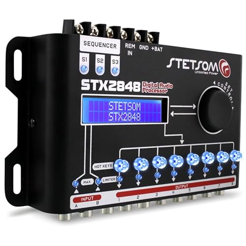 Stetsom STX 2848 DSP Crossover & Equalizer 8 Channel Full Digital Signal Processor (Sequencer) 2.8 Remote Relay - Image 3