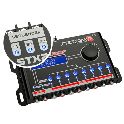 Stetsom STX 2848 DSP Crossover & Equalizer 8 Channel Full Digital Signal Processor (Sequencer) 2.8 Remote Relay - Image 2