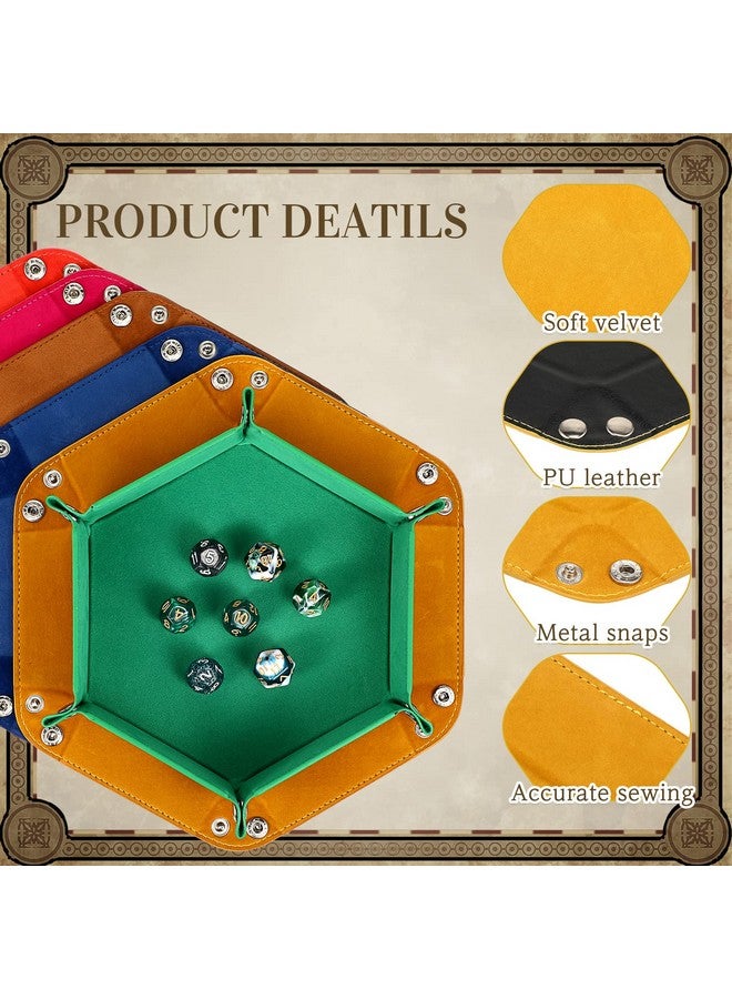 Hanaive 12 Pcs Dice Tray for Rolling Portable Folding Dice Holder Tray Strong Box Portable PU Leather Velvet for Games Like RPG, and Other Table - Image 3