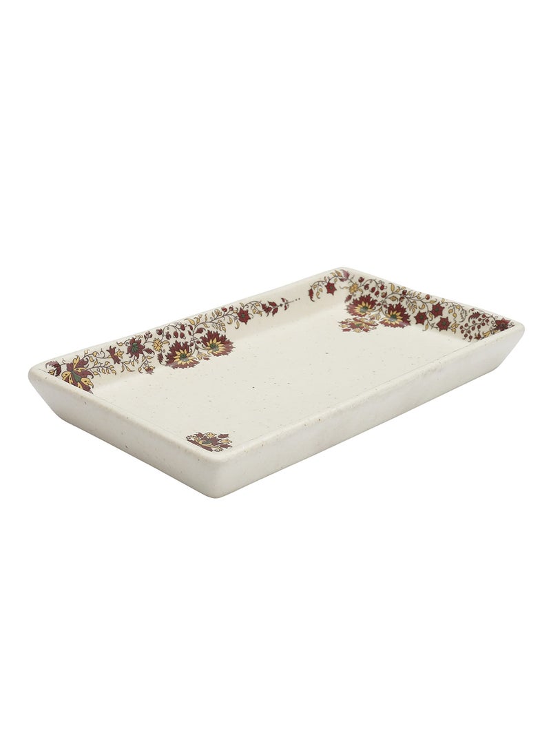 miah decor Miah Décor Handcrafted Buti Collection Ceramic Serving Platter(8" X4")- Set of 1 Microwave & Dishwasher Safe - Image 5