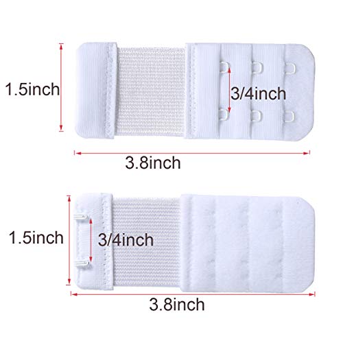 YARBAR Bra Extenders 2 Hook Elastic Bra Extension Strap Soft Comfortable (3 Color, 2 Hook 3/4" Spacing) - Image 2