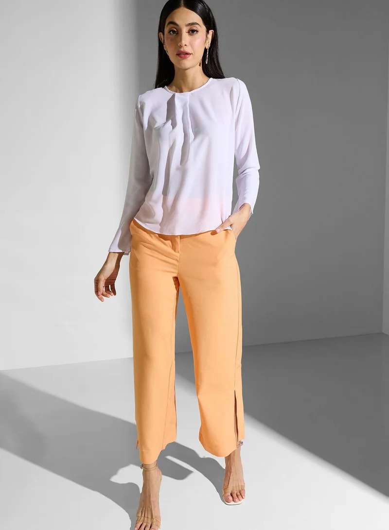 Golden Apple Crew Neck Tiered Top