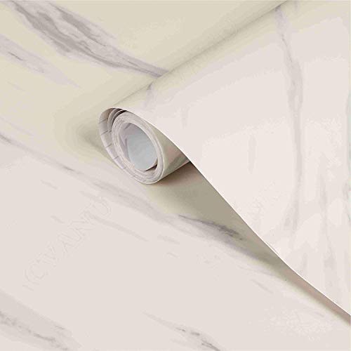 WALLTON - Cream Marble Matt Wall Decal Top Peel and Stick Door Wardrobe Self Adhesive for Cupboard Door/Almirah/Fridge/Tabletop/Wall,Floor - 16X48.2 Inches - Image 1
