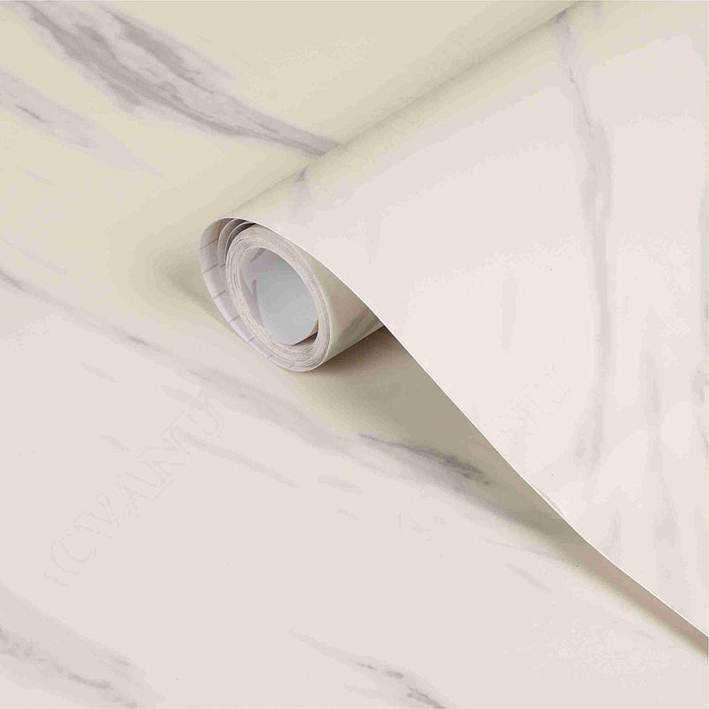 WALLTON - Cream Marble Matt Wall Decal Top Peel and Stick Door Wardrobe Self Adhesive for Cupboard Door/Almirah/Fridge/Tabletop/Wall,Floor - 16X48.2 Inches - Image 4