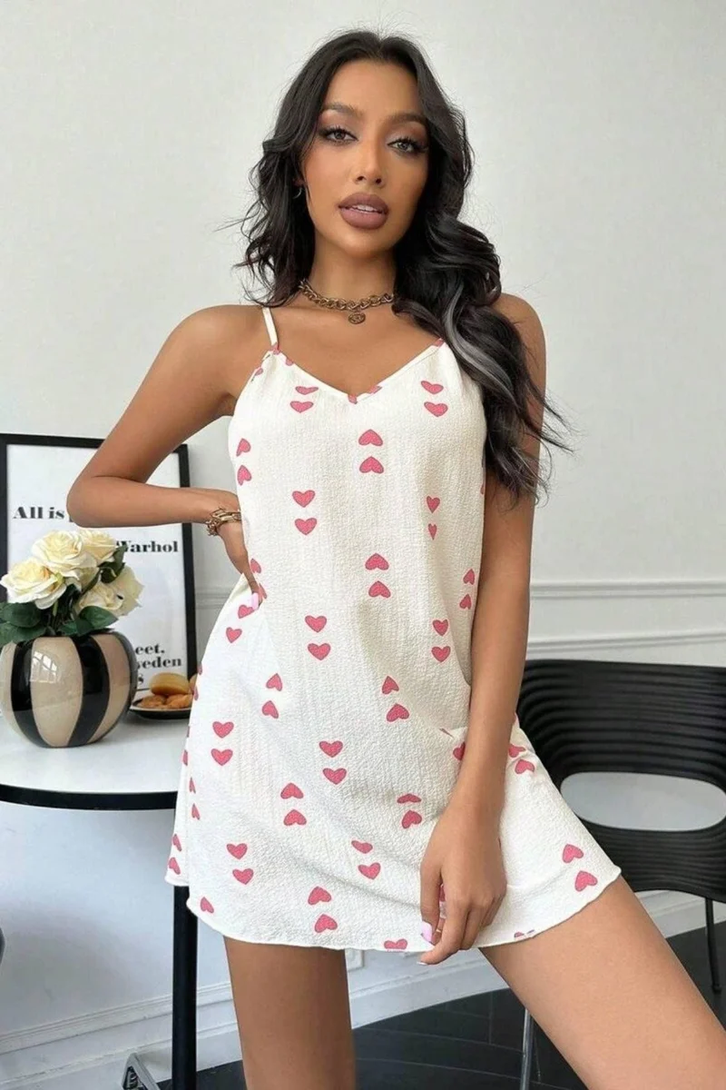 Bella Notte Heart Printed Strappy Nightgown
