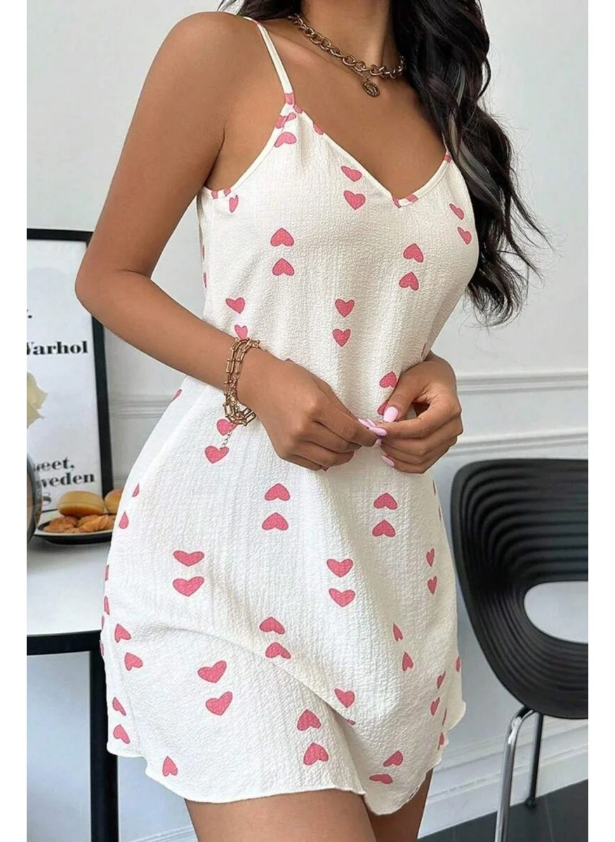 Bella Notte Heart Printed Strappy Nightgown