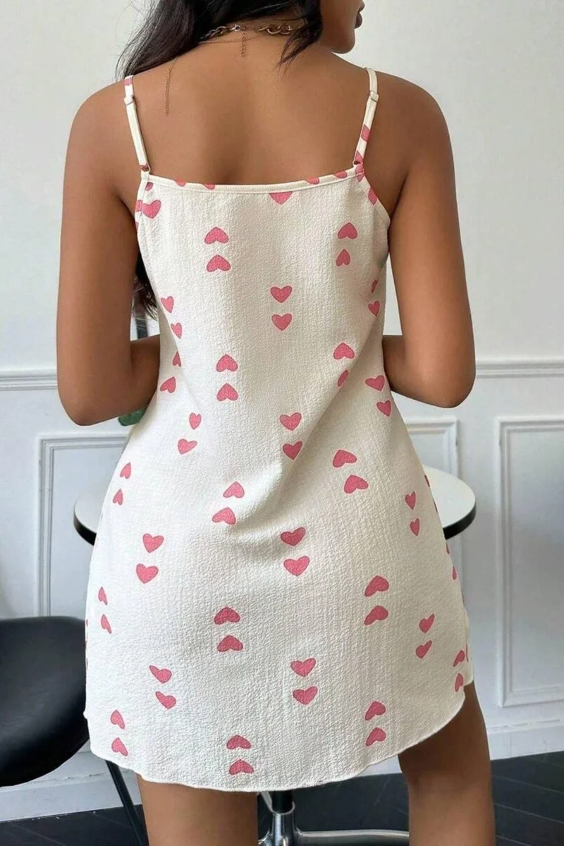 Bella Notte Heart Printed Strappy Nightgown