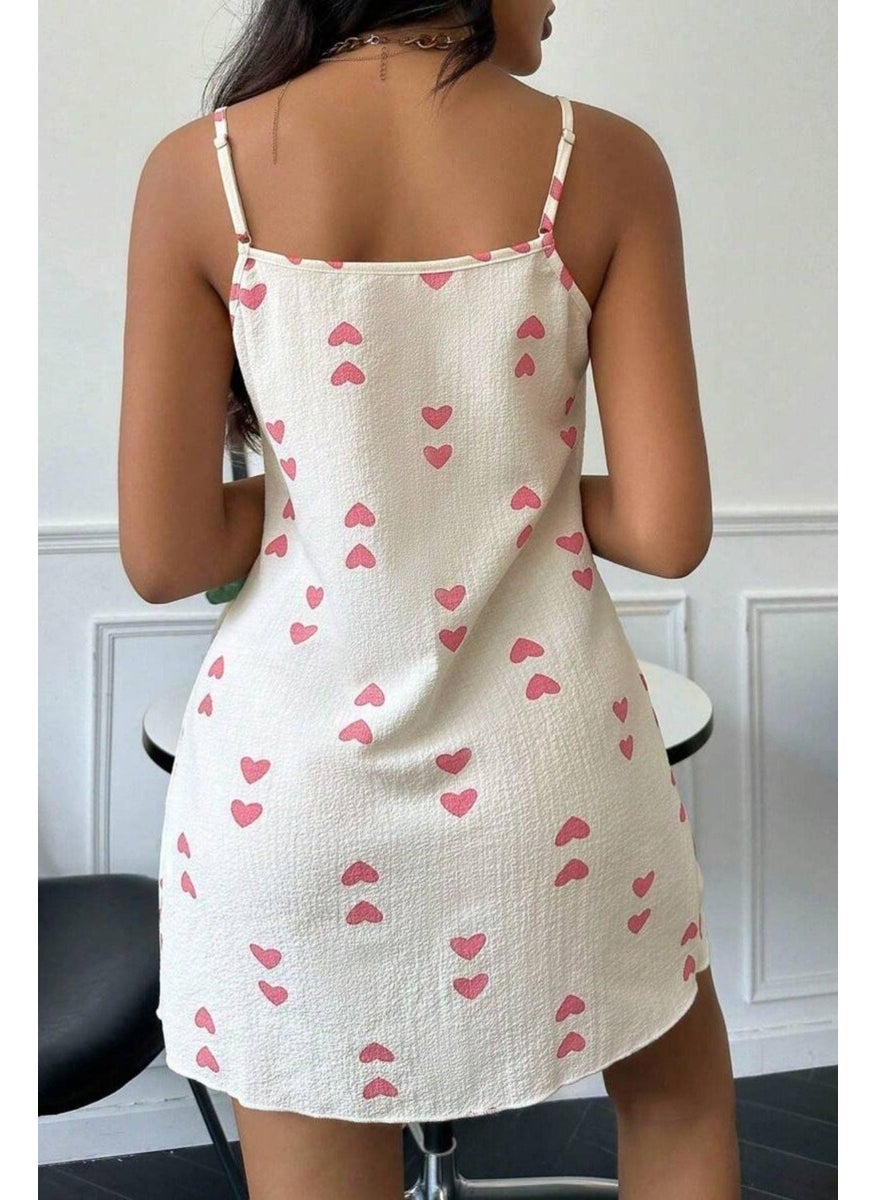 Bella Notte Heart Printed Strappy Nightgown  - Image 5