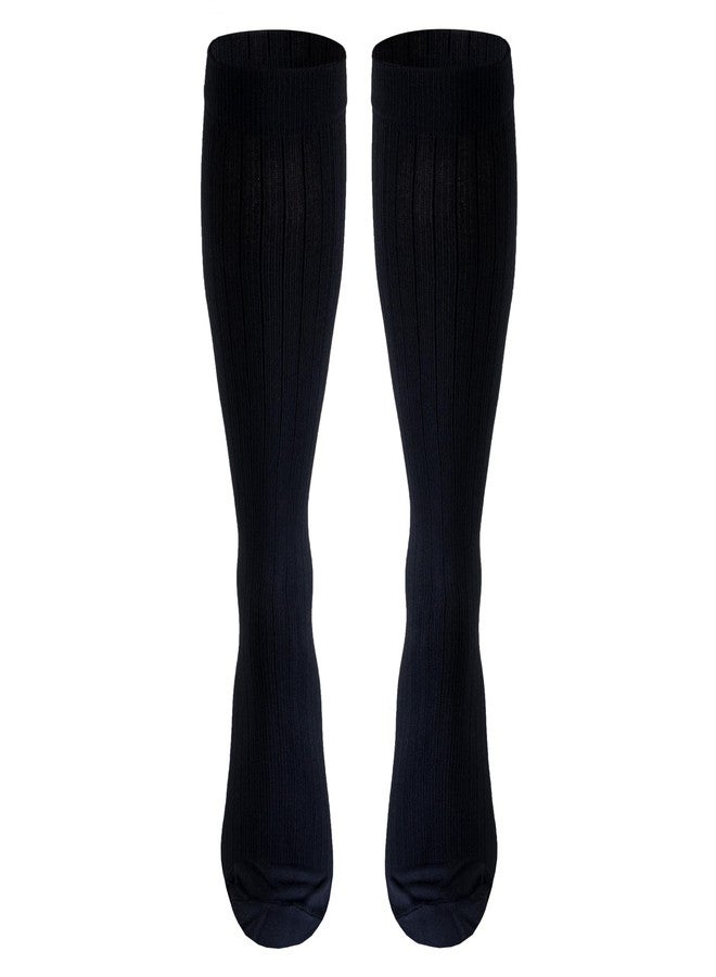 NuVein Men's Compression Socks, 30-40 mmHg Support, Dress Trouser Style, Over Calf Knee High, Black, Medium - Image 1