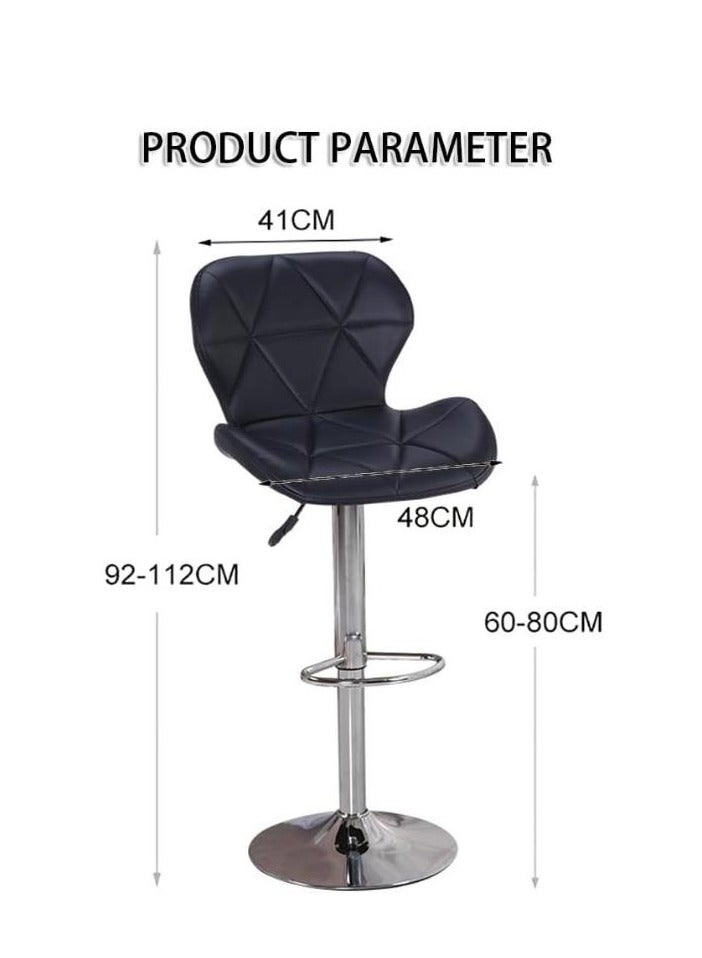 Golden Bar Chairs Swivel Height Adjustable Bar Stools PU Leather Padded Breakfast Barstools(2 Pcs)  - Image 2