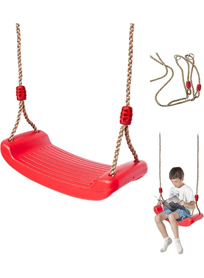 meayul Swing Seat, Outdoor Kids Swing Seat, Hanging Plastic Tree Seat with Adjustable Rope, Durable Sturdy Non Slip Swingset, Easy to Install For Indoor, Outdoor, Playground, Home, Tree - Image 1