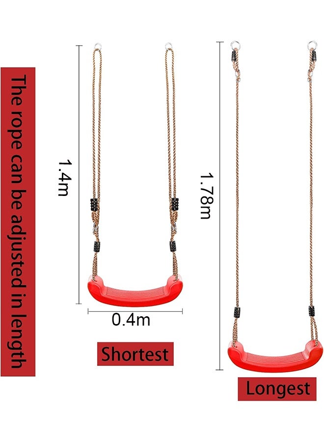 meayul Swing Seat, Outdoor Kids Swing Seat, Hanging Plastic Tree Seat with Adjustable Rope, Durable Sturdy Non Slip Swingset, Easy to Install For Indoor, Outdoor, Playground, Home, Tree - Image 2