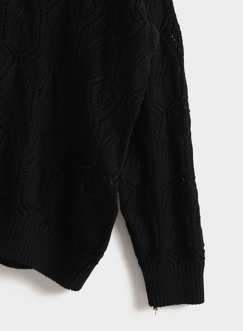 LC WAIKIKI Crew Neck Hole-Knitted Women's Knitwear Sweater - Image 4