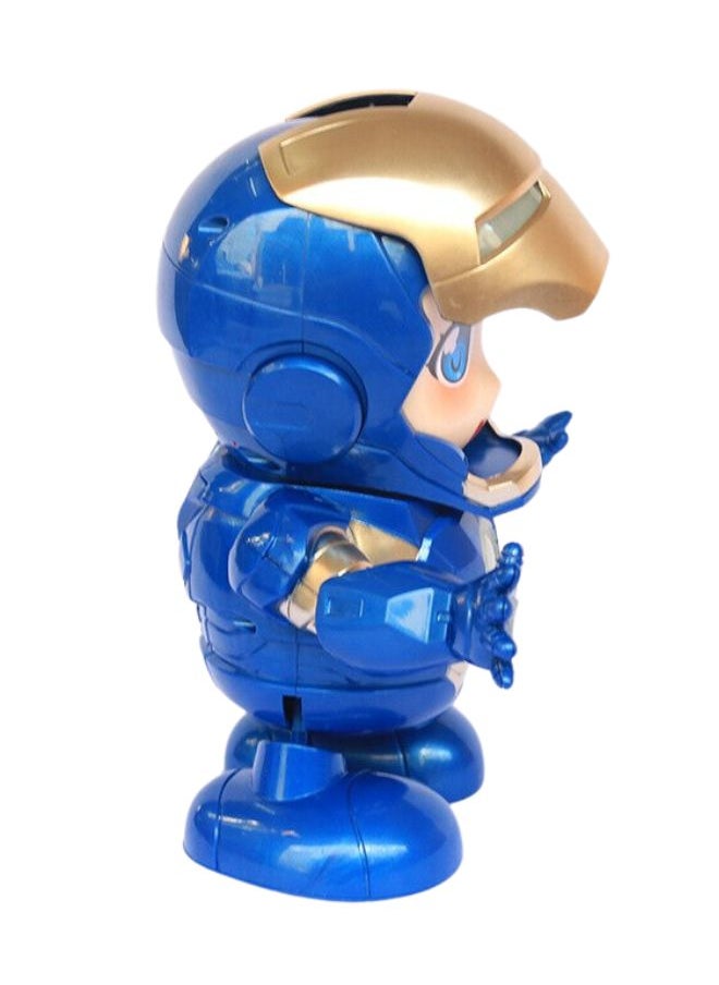 Super Hero Iron Man Dancing Robot Toy | Dancing Robot Iron Man Blue | Battery Operated Bump and Go Musical Dancing Super Hero Robot | Action Toy with 3D Lights & Sound for Kids
