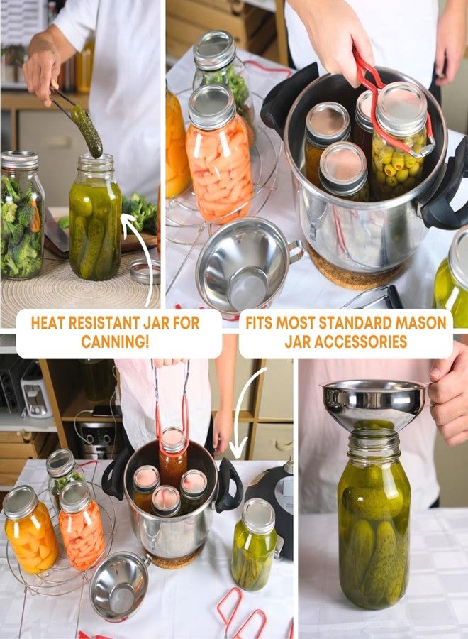fastrack 32 oz Mason Jars with Lids - 2-Pack Regular Mouth Quart Canning Set - Image 3