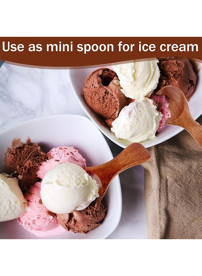 Peachjoy 6 Pcs Mini Wooden Honey Spoons, 3.2 Inch, Brown  - Image 3
