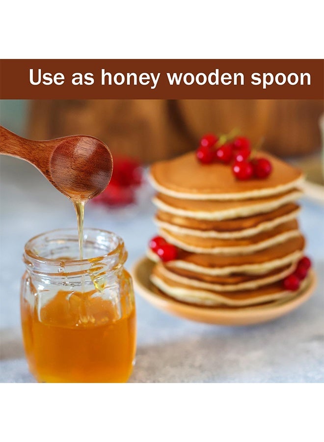 Peachjoy 6 Pcs Mini Wooden Honey Spoons, 3.2 Inch, Brown  - Image 2