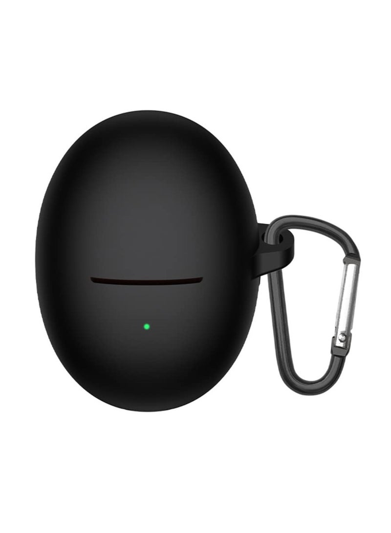 Silicone Protective Case For Huawei Freebuds 6 Wireless Bluetooth Earphone Shell Sleeve Compatible with Huawei Freebuds 6 Cover With Hook (Black)