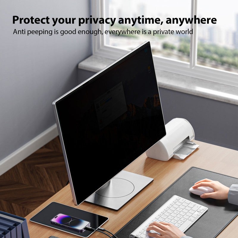 Computer Screen Protector: 23in Upgraded Blue Light UV Filter - Eye Protection Anti-Scratch Snap-On Design for Home Office Workspace - Image 3