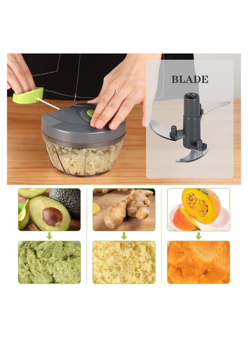 Bisbell Pull Chopper-BB1810 550 ML, Stainless Steel Blade Suitable for Chopping Vegetables and Fruits Transparent and BPA Free Set for Effective Chopping... - Image 3