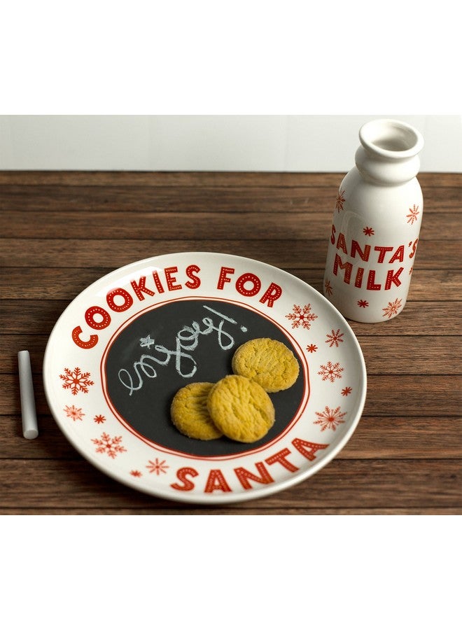 tiny ideas Santa’s Cookie and Milk Plate Set, Chalkboard Personalized Message for Santa Plate and Milk Jug Holiday Tradition Gift Set, for Kids, Christmas Eve Tradition Play Set - Image 2