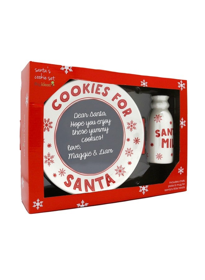 tiny ideas Santa’s Cookie and Milk Plate Set, Chalkboard Personalized Message for Santa Plate and Milk Jug Holiday Tradition Gift Set, for Kids, Christmas Eve Tradition Play Set - Image 4