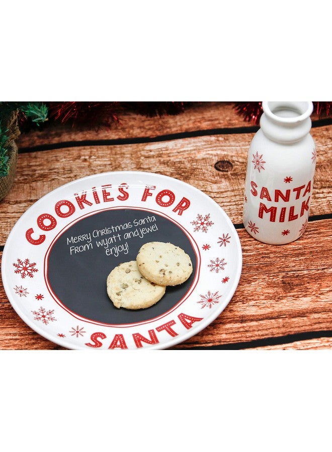 tiny ideas Santa’s Cookie and Milk Plate Set, Chalkboard Personalized Message for Santa Plate and Milk Jug Holiday Tradition Gift Set, for Kids, Christmas Eve Tradition Play Set - Image 3