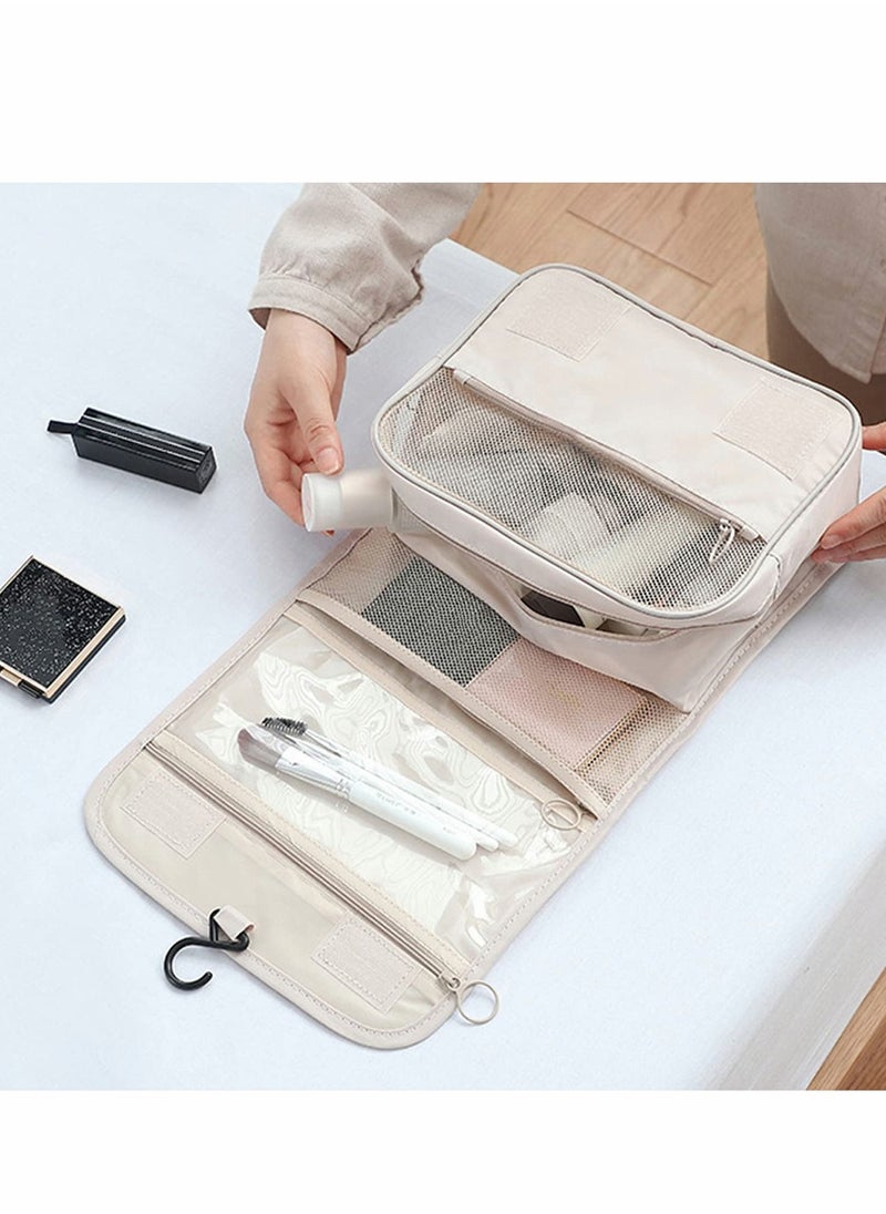 Y&D Hanging Toiletry Bag - Large Cosmetic Makeup Travel Organizer for Men & Women with Sturdy Hook, Case Accessories, Bathroom Shower (White)  - Image 5