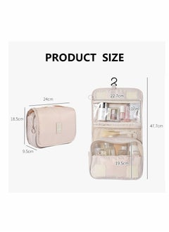 Y&D Hanging Toiletry Bag - Large Cosmetic Makeup Travel Organizer for Men & Women with Sturdy Hook, Case Accessories, Bathroom Shower (White)  - Image 2