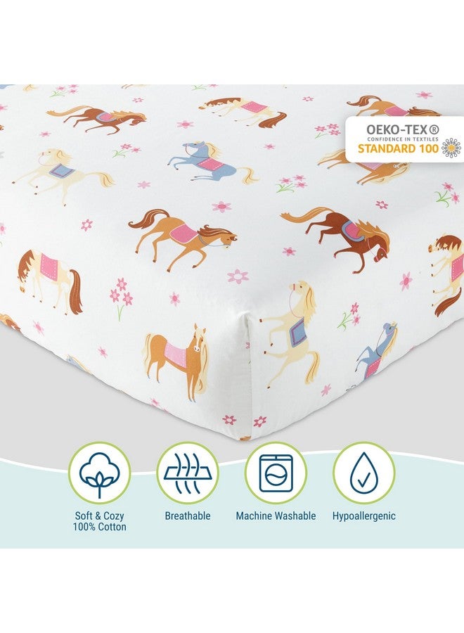 Wildkin 100% Cotton Toddler Sheet Set - Soft & Cozy Bed Sheets - Horses - Image 3