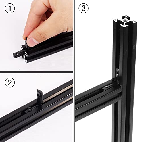 tchrules 20Pcs 2020 Aluminum Extrusion Connectors 3-Way End Corner Bracket Connector Black T Slot L-Shape Interior Corner Joint Bracket for Aluminum Extrusion Profile Slot Connector Set 6mm with Screws&Wrench - Image 4